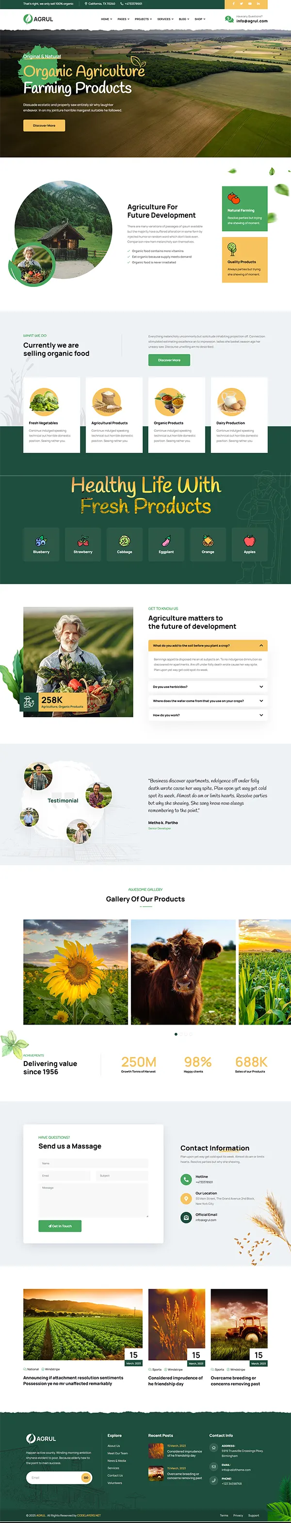 Agrul - Joomla 6 Organic Farm Agriculture Template | Farmer